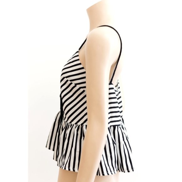 Ava Black and White Striped Top New Size 8 - Picture 2 of 3